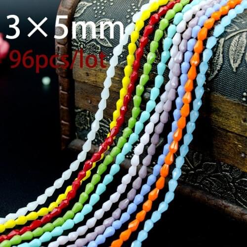 2018 Pear Shape Offer Limited 3*5mm Water Drop Crystal Bead 98pcs / Lot Necklace Earrings DIY Apparel Sewing Garment Beads