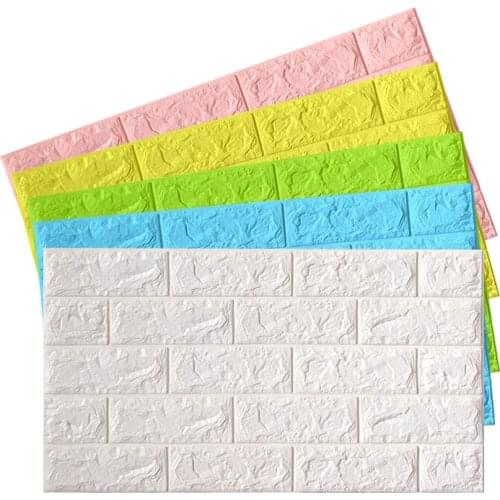 3d stereo wall stickers foam anti-collision wallpaper self-adhesive waterproof and moisture-proof bedroom background wall sticke