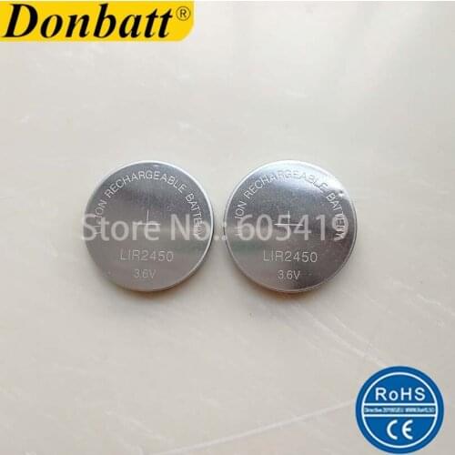50pcs per lot LIR2450 3.6v Rechargeable button cell battery, li-ion coin cells