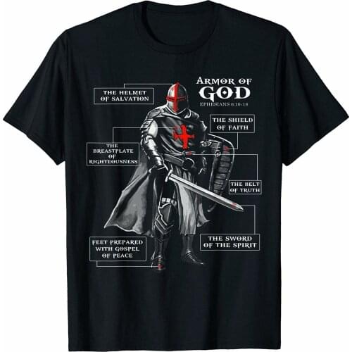 Armor of God Knight Templar T-Shirt Cotton O-Neck Short Sleeve Mens T Shirt New Size S-3XL