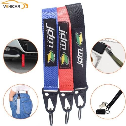 VEHICAR Logo JDM Style Car key Chain Creative Metal Auto Key Ring Wrist Lanyard Holder Trailer belt Fashion Accessories