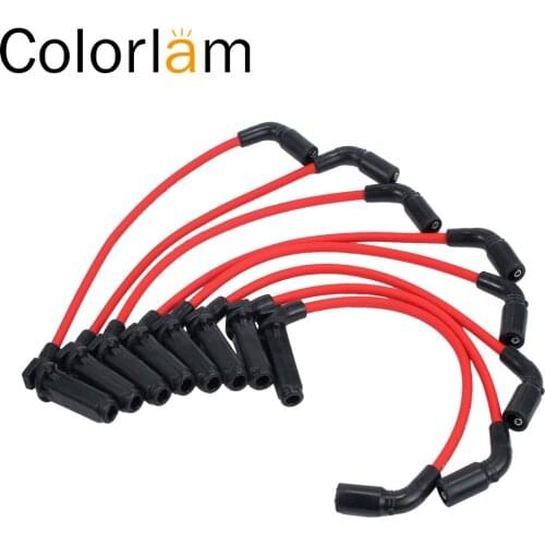 Colorlam Durable KEVLAR-reinforced Core Spark Plug Wires EMI/RFI Noise-off Wire For CHEVY GMC Cadillac Escalade
