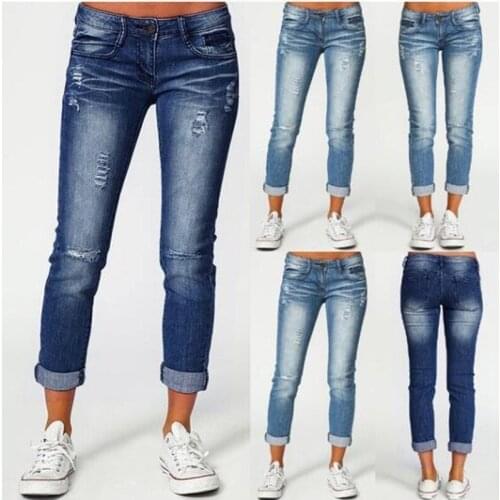 Streetwear High Waist Womens Fashion Jeans Woman Girls Women Pants Trousers Female Jean Femme Denim Bagge Ripped Mom Jeans