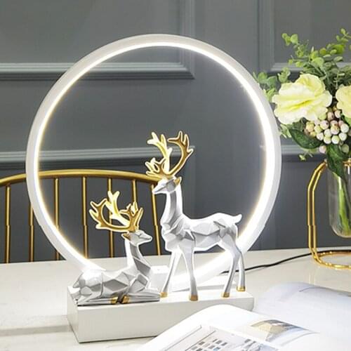 Home Decoration Accessories For Living Room Animal Figures Feng Shui Office Desk Decor Modern Resin Deer Model Christmas Decor