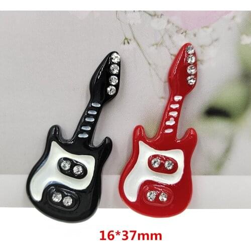 DIY resin guitar with rhinestone cabochons accessories for kids hair clothes brooch jewelry accessories