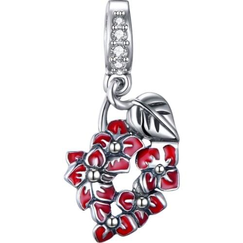 GW Easter Series 925 Sterling Silver Flower Shaped Design With white Zircon Charm for Original Bracelet Women