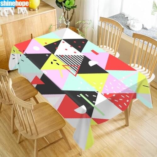 Custom Abstract Art Pattern Table Cloth Oxford Print Rectangular Waterproof Oilproof Wedding Table Cover 100X140cm,140X250cm