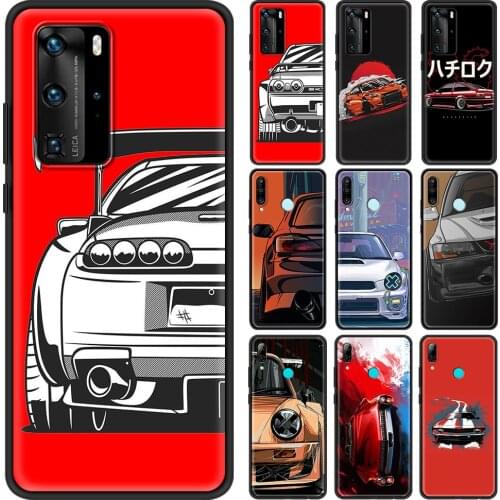 Japan JDM Sports Car Comic Smartphone Accessories Cover Case for P30 P20 Pro P10 P40 Lite Plus P Smart Z 2021 Luxury Soft Shell