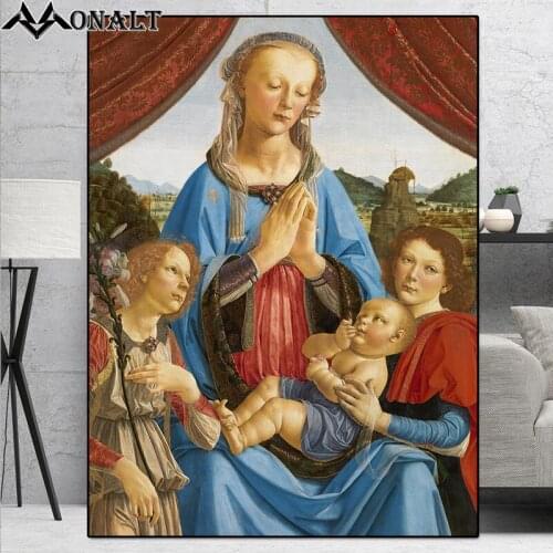 Canvas Painting Classic Oil Painting Jesus Virgin Mary Living Room Decorative Picture Famous Painting Copy Posters on the Wall