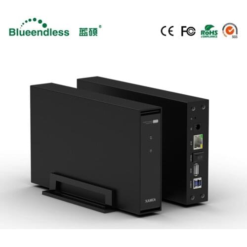 Blueendless wireless NAS storage hdd enclosure 3.5'' sata RJ45 USB 3.0 PC hard disk case