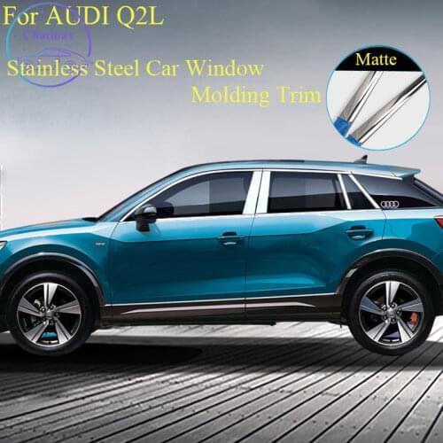 Stainless Steel Bar Car Window Molding Trim for AUDI Q2L Car Door Window Bright Strip Decoration Accessory