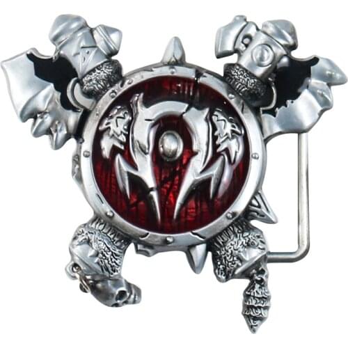 Orc Undead Tribe Sign Mens Belt Buckle Western Cowboy Metal Belts Accessories Suitable for 4cm Width Belt DIY Manly Decor