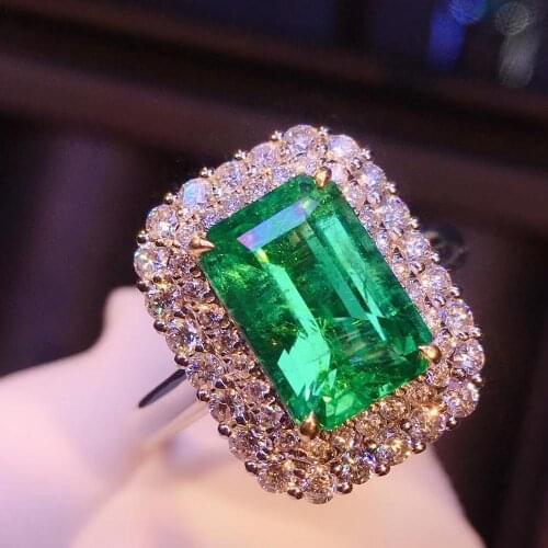 2.0 Carat Intense Green Natural Emerald Wedding Anniversary Ring set With 0.68ctw Nautral Diamond Ring pendant Dual Use