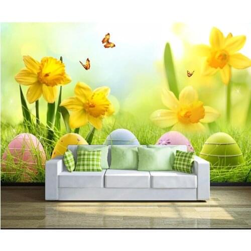 Custom mural 3d photo wallpaper sun flowers butterflies home decor painting 3d wall murals wallpaper for living room walls 3 d