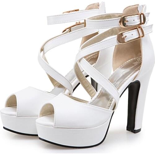 2017 New Ladies Shoes Sandalias Mujer Gladiator Sandals Women Big Size 34- 50 Sandals Ladies Shoes High Heel Women Pumps 3126