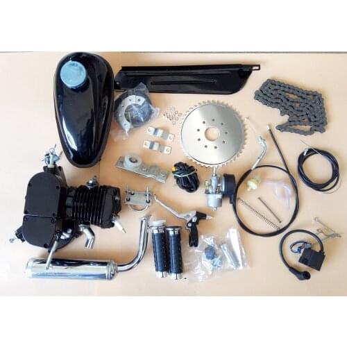New 80cc 2 - Cycle Engine Motor Kit For Motorized Bicycle Bike Black Body HQ