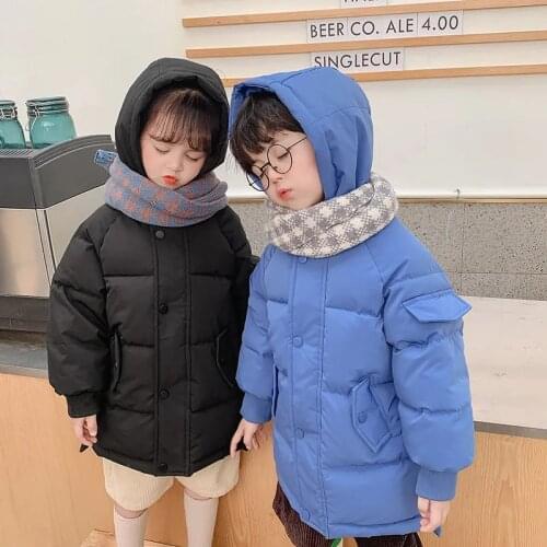 Teenager Autumn Winter Jackets Boys Girls Fashion Hooded Parkas Kids Waterproof Outwear Warm Thicken Cotton Lined Child Clothing