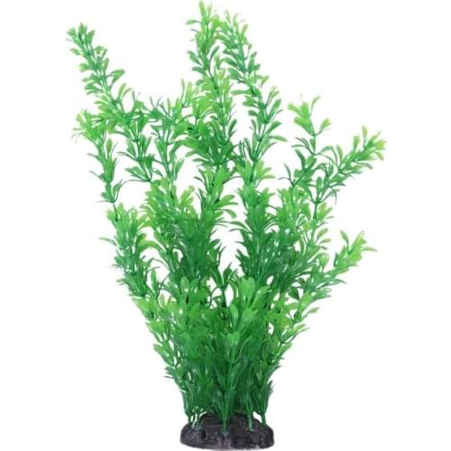 40cm Plastic Green Leaves Underwater Plants Decoration for Fish Tank Aquarium