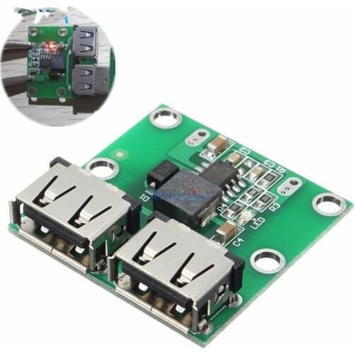 DC-DC Step Down Car Charger Power Module Dual USB Output Buck Converter Board 9V 12V 24V to 5V 3A Car Charging Regulator 6-24V