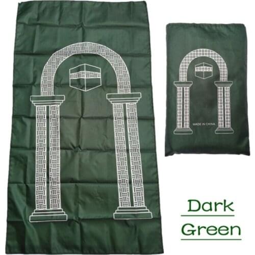 Portable Muslim Prayer Rug Waterproof PU Braided Mat Simply Print Pouch Travel Home Blanket 60x100CM