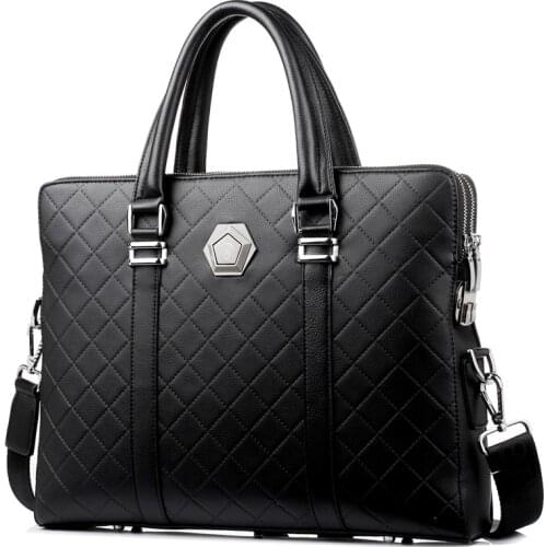 Men Coded Lock Briefcase Anti theft Laptop Handbag Double Layers Shoulder Bag New Design Crossbody Bag Male Business Travel Bag