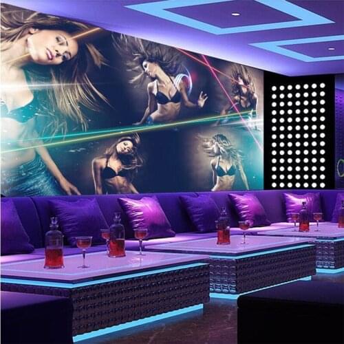 Wellyu Sexy beauty hotel bar nightclub KTV box tooling wall custom large mural wallpaper papel de parede para quarto mural