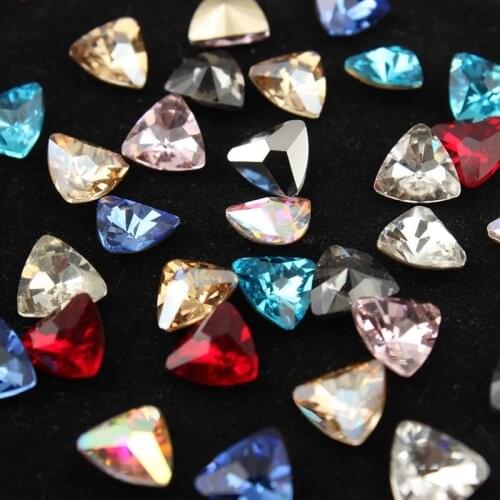 Mix Colorful Triangles Nail Rhinestones For Nails Art Decorations Crystal Glass Stone Manicure 3D Shiny Strass Gem