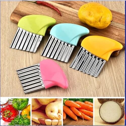 Wavy Onion Potato Cutter Stainless Steel French Fry Chip Cutter Vegetable Slicer Salad Corrugated Cutting Chopped Kitchen Gadget