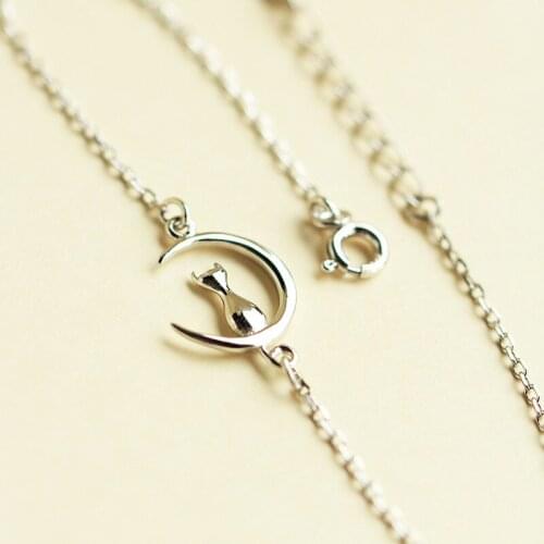 Daisies Lovely Cat On The Moon Bracelet Newest Style Cute Kitty Women Statement Jewelry Accessaries Valentines Day Best Gifts