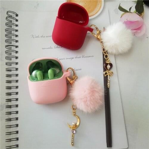 Luxury Plush Keyring Case For JBL TUNE 225TWS True Wireless Bluetooth Earphones Case for JBL TUNE 220TWS Headphone Silicone Case