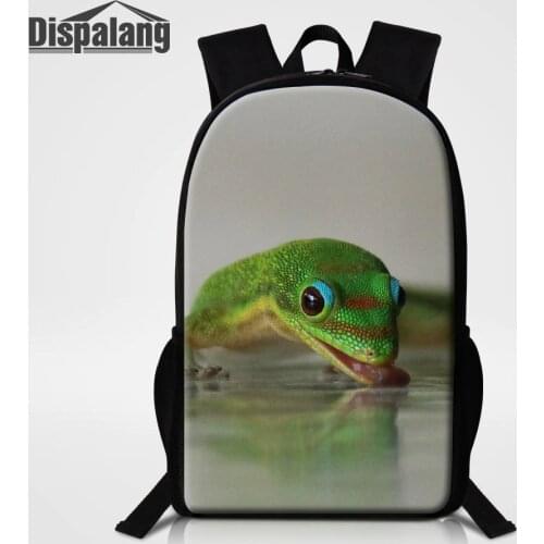 Boy Custom Logo School Backpack Animal Lizard Sublimation Printing Student Schoolbags Children DIY Bookbag Kids Big School Bag