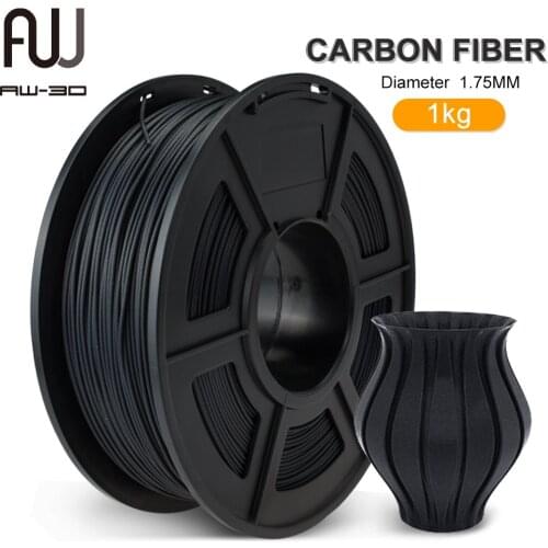 PLA Carbon Fiber Filaments for 3D FDM Printer 1.75mm 1KG 2.2 LBS Spool Environmentally Friendly Bubble Free Roll Material