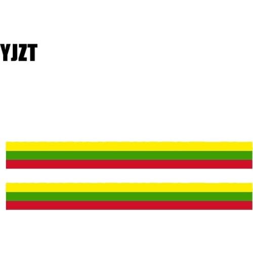 YJZT 2X 17.3CM*1.9CM Car Window Creative Lithuania Flag Car Sticker Decal 6-1160
