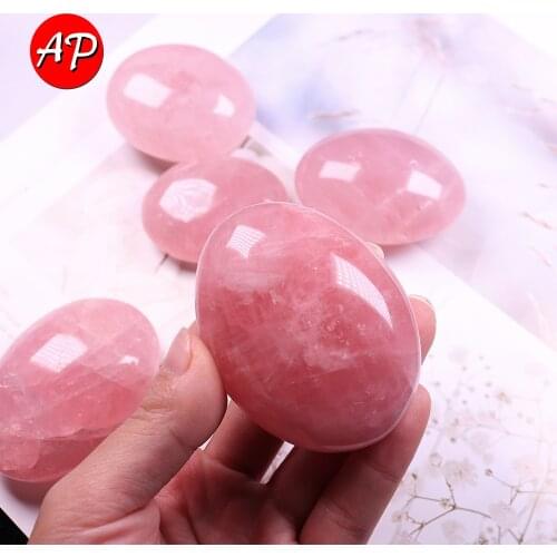 1PC Natural Rose Quartz Large Grain Pink Stone Healing Handlebar For Study Decoration DIY Gift