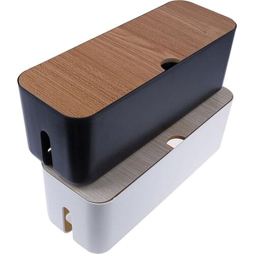 1PC Charger Socket Organizer Line Storage Bin Cable Box Power Strip Wire Case with Heat Sink 29x11x11cm White/Black Wholesale