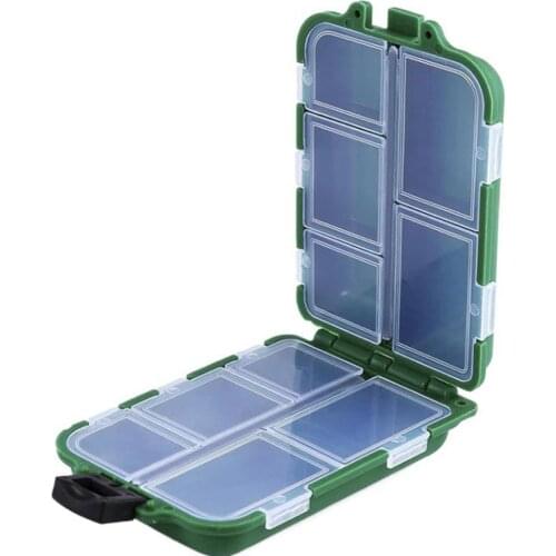 10 Compartments Mini Fishing Tackle Box Fish Lures Hooks Baits Plastic Storage Holder Square Case Pesca Fishing Accessories