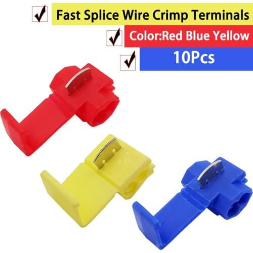 10Pcs/Lot Scotch Lock Snap Electrical Wire Cable Connector Fast Splice Without Breaking Line Insulated Clamp Wire Crimp Terminal