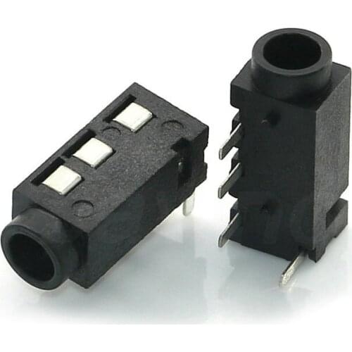 10PCS 3.5mm jack Female Audio Connector 4 Pin DIP Headphone Jack Socket PJ-320A PJ320A Audio Interface Audio Jack Black