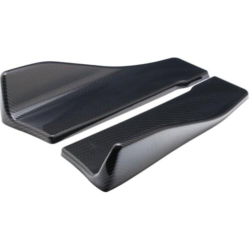2 Pieces 35cm Carbon Fiber Car Side Skirt Rocker Splitters Bumper Cover Protector