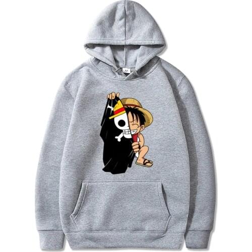 2020 Japanese Anime One Piece Luffy Hoodies Men Casual Homme Fleece Pullover Hoodie