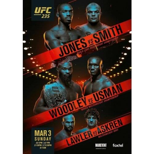 235 Jones VS Smith Fight Event Art Film Print Silk Poster Home Wall Decor 24x36inch