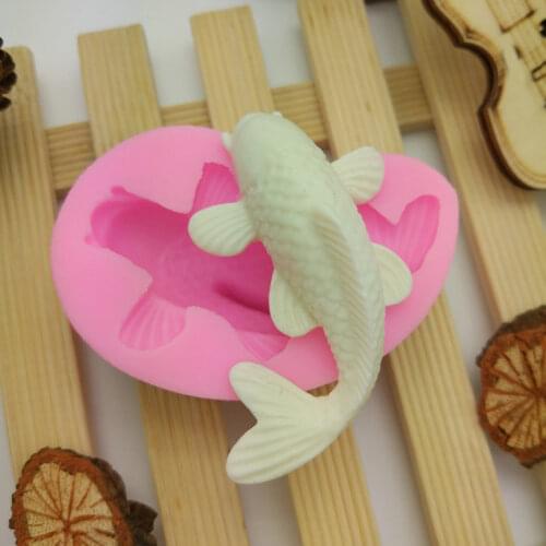 3D DIY Silicone Fish Shape Cake Mould Carp Fondant Mold Chocolate Cupcake Soap Molds Candy Craft Cookie Kitchen Accessories