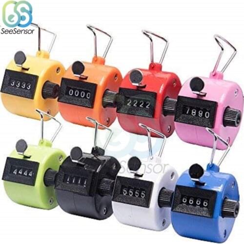 4 Digit Number Mini Hand Held Tally Counter Digital Golf Clicker Manual Training Counting Max. 9999 Counter