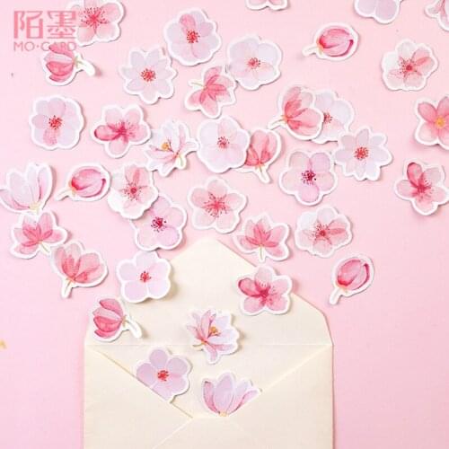 45pcs/box Cute Cherry blossom story Boxed Stickers Diary Adhesive Boy Girl Scrapbooking Decorative DIY Stickers