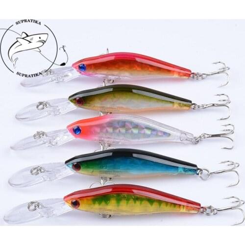 5Pcs/Lot 9.5cm/7.1g Lifelike 3D Eyes Wobblers Minnow Fishing Bait Lure Crankbaits Topwater Artficial Hard Baits For River Sea