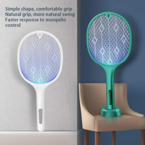 2 IN 1 3500V Electric Bug Zapper USB Rechargeable For Trap Mosquito Killer Lamp Fly Swatter Electric Mosquito Swatter NEW 1PC