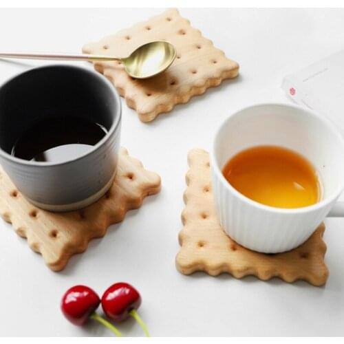 Wooden Cup Mat Cookie Natural Coaster Tea Coffee Mug Holder Photography Props Mats Crafts Wedding Party Decoration