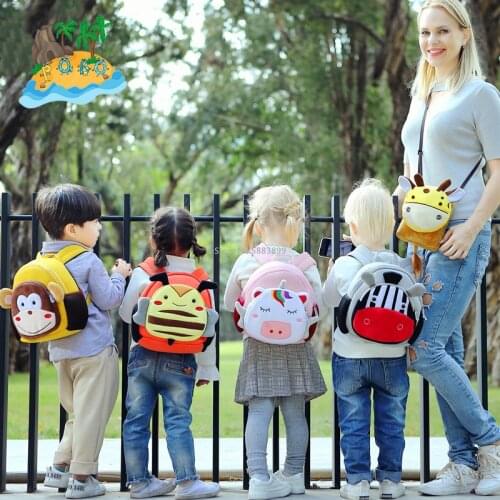Childrens bag anti-lost diving material backpack cartoon network red animal shoulder bag