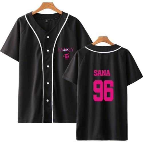 2019 Hot Sale Twice Fancy Baseball Shirts Women/men Printed T shirts Twice Fancy Summer Korean Women T-shirt Casual K-pops Tee