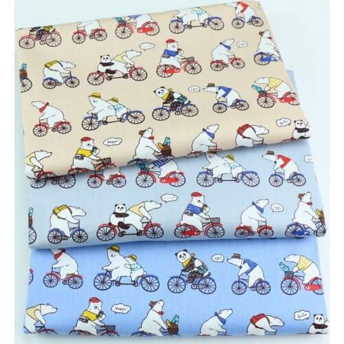 Bear Kids Cartoon Cotton print fabric DIY sewing uphostery craft for Baby&Children Quilting Sheets Dress Material Tissus